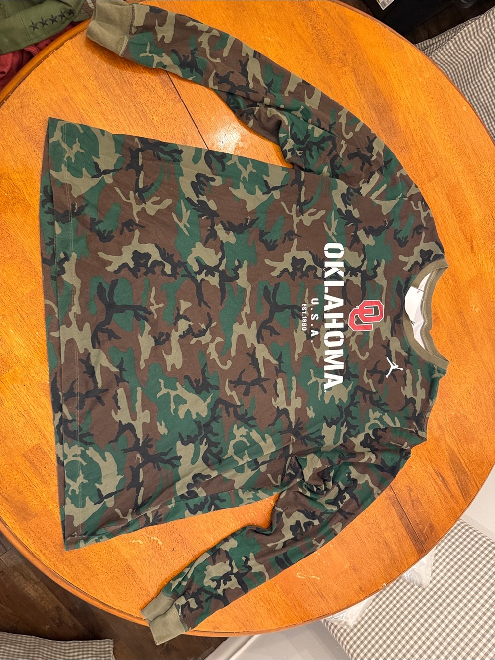 Jordan Oklahoma Camouflage Long-Sleeve long sleeve Tee - Green/Brown xxl